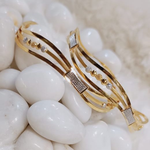916 Gold Fancy Triple Pipe Kadli Bangle