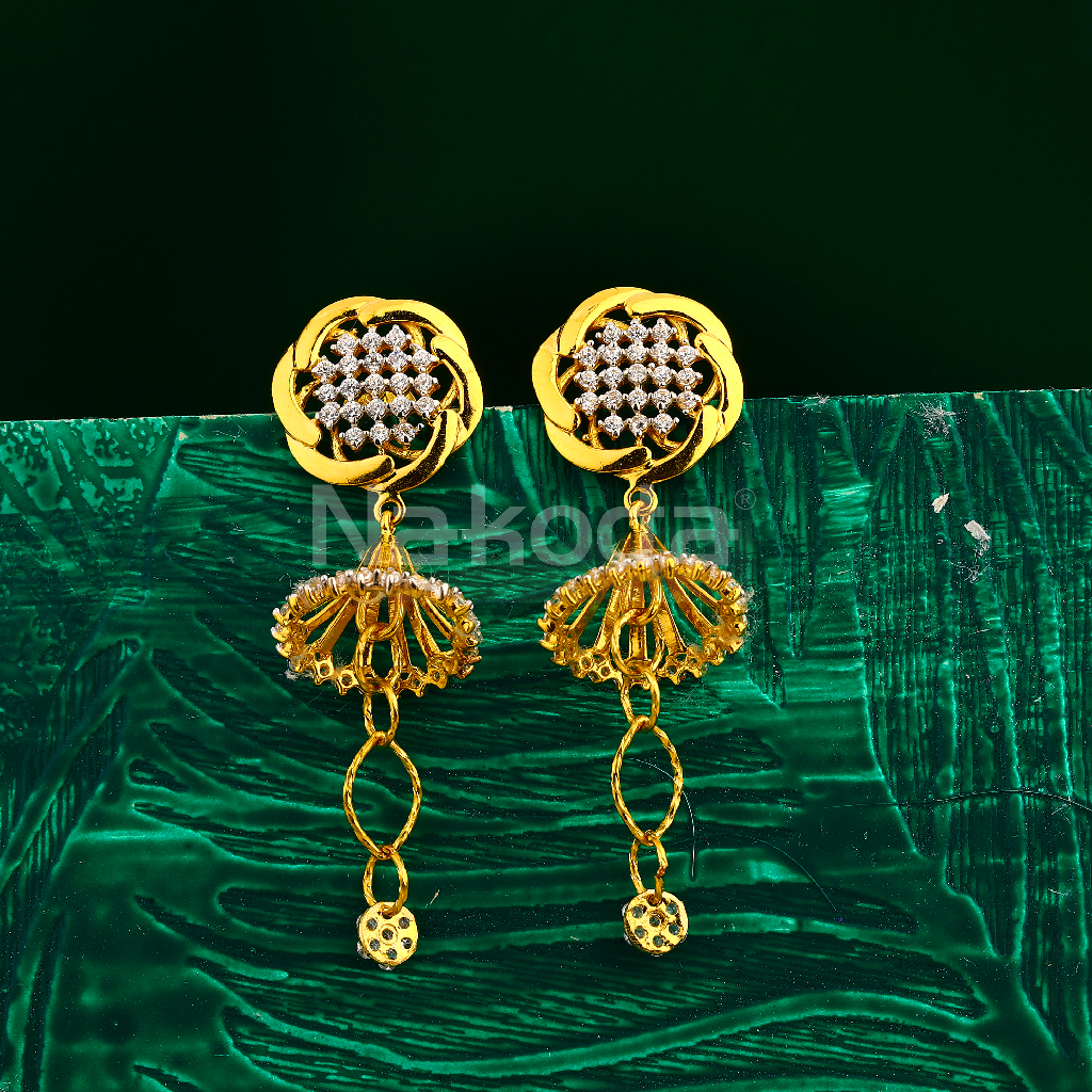 916 Gold Women's Hallmark Stylish Jhummar Earring LJE391