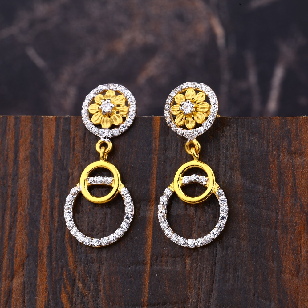 Buy quality Ladies 22K Gold Latkan Fancy Earrings -LFE159 in Ahmedabad