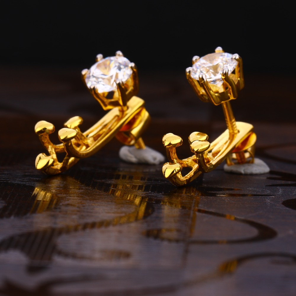 22KT Gold Ladies  Solitaire Earring LSE249