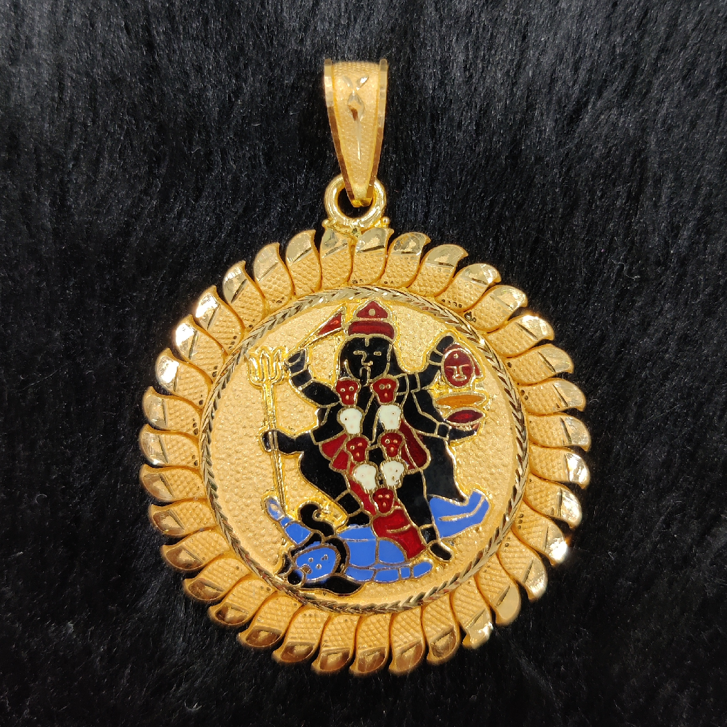 916 Gold Fancy Gent's Mahakali Maa Minakari Pendant