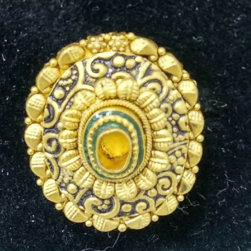 916 Antique Gold Jadtar Rings Design