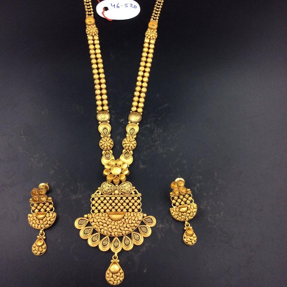 22K(916)Gold Ladies Antique Long Necklace Set