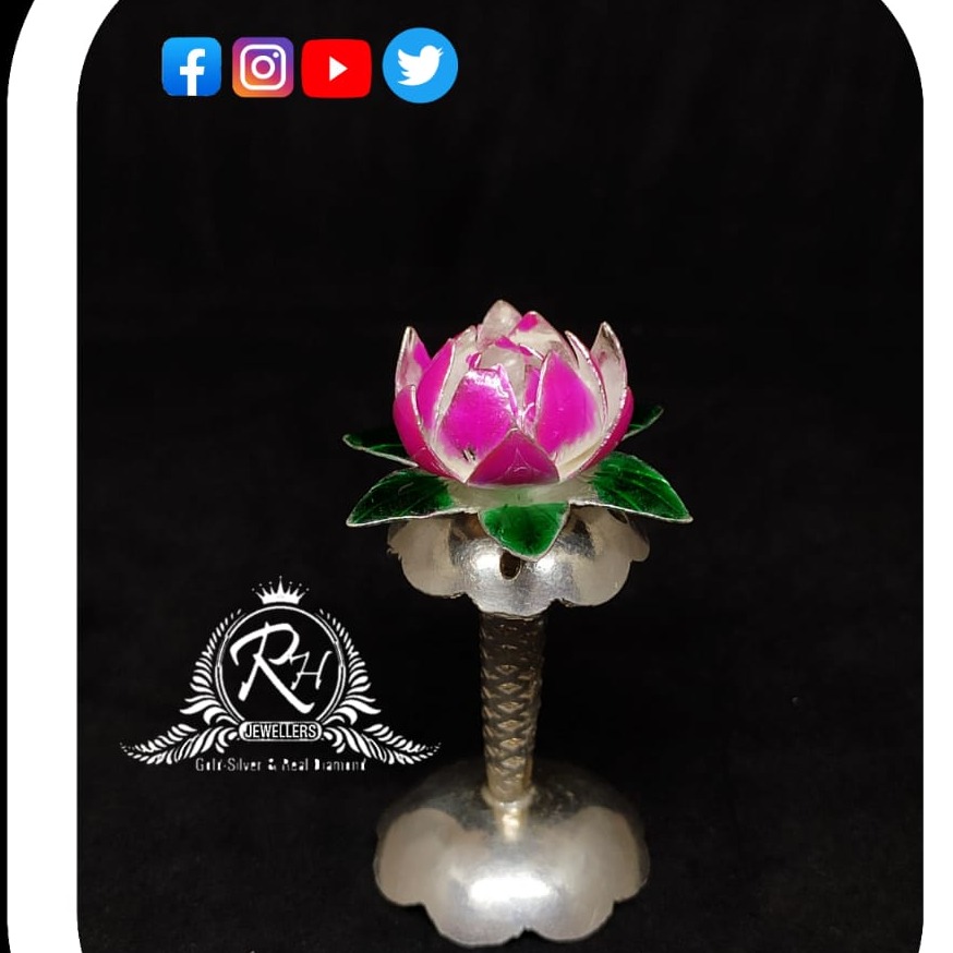 silver lotus flower for pooja and gifting RH-LF362