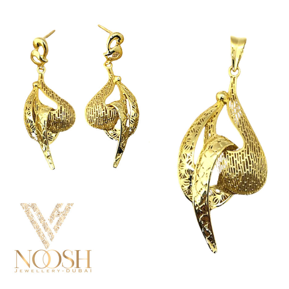 22k gold turkish mystic glitzy pendant set
