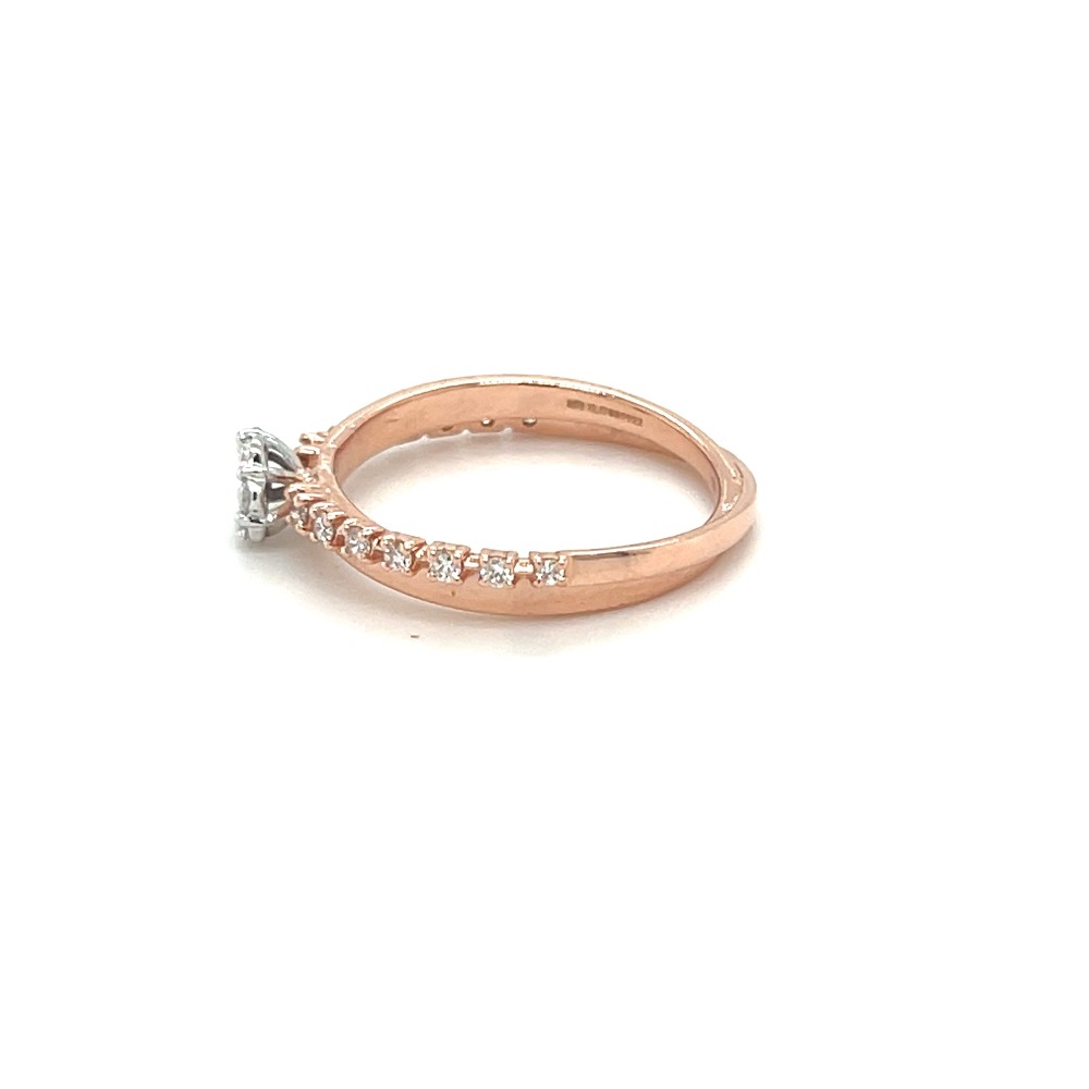 Simple Ring with Gold and Diamond Lines