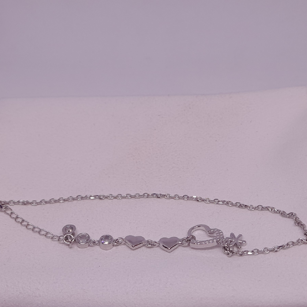 fancy and simple silver anklets