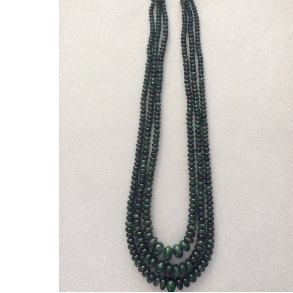Natural green emerlads round graded beeds necklace JSE0066