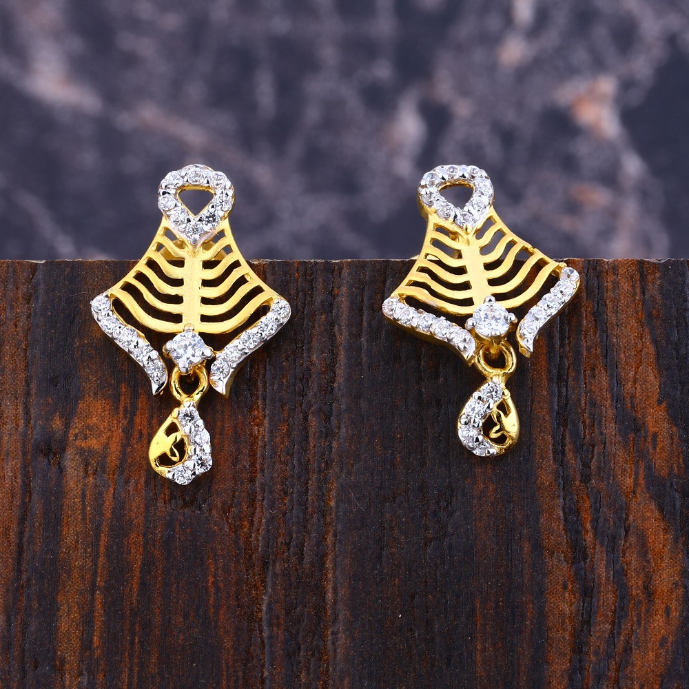 916 Gold CZ Exclusive Ladies Earring LFE368