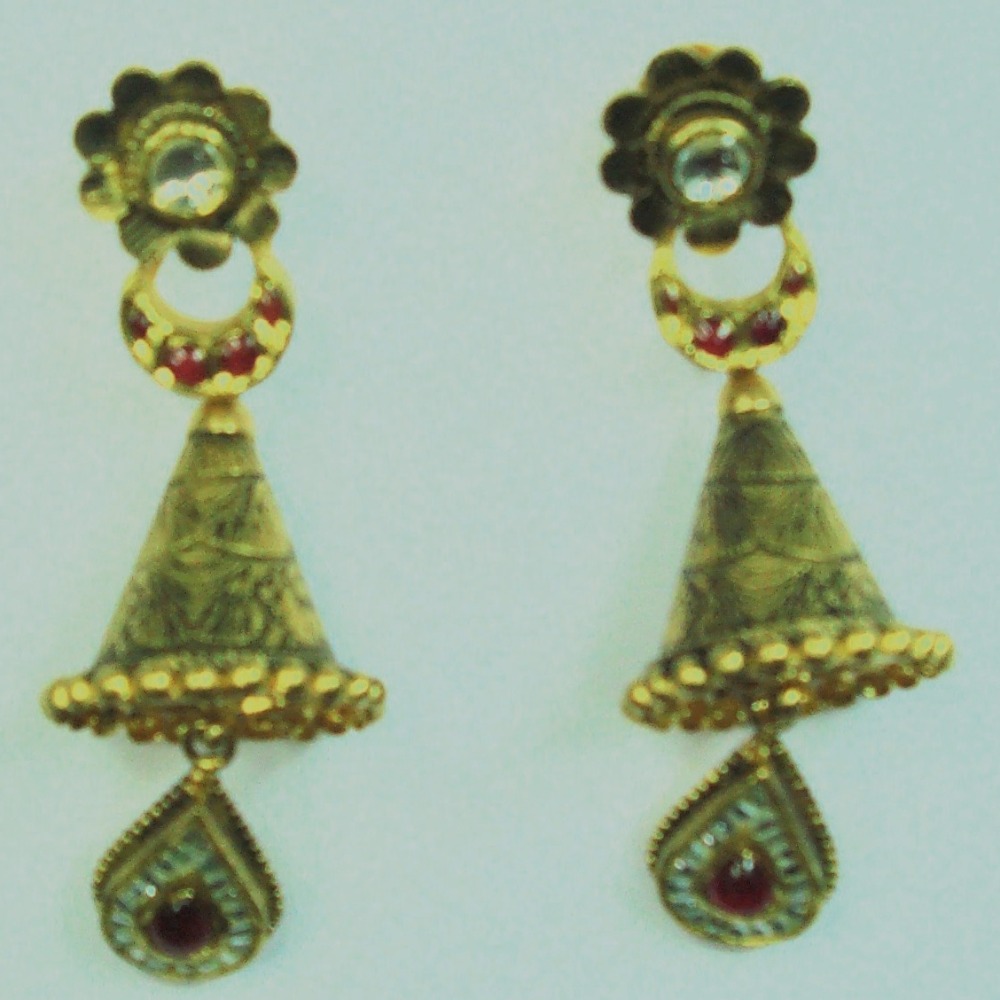 Antique kundan earrings-akm-er-008