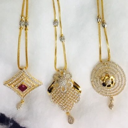 916 gold cz chain pendant set cps-0003