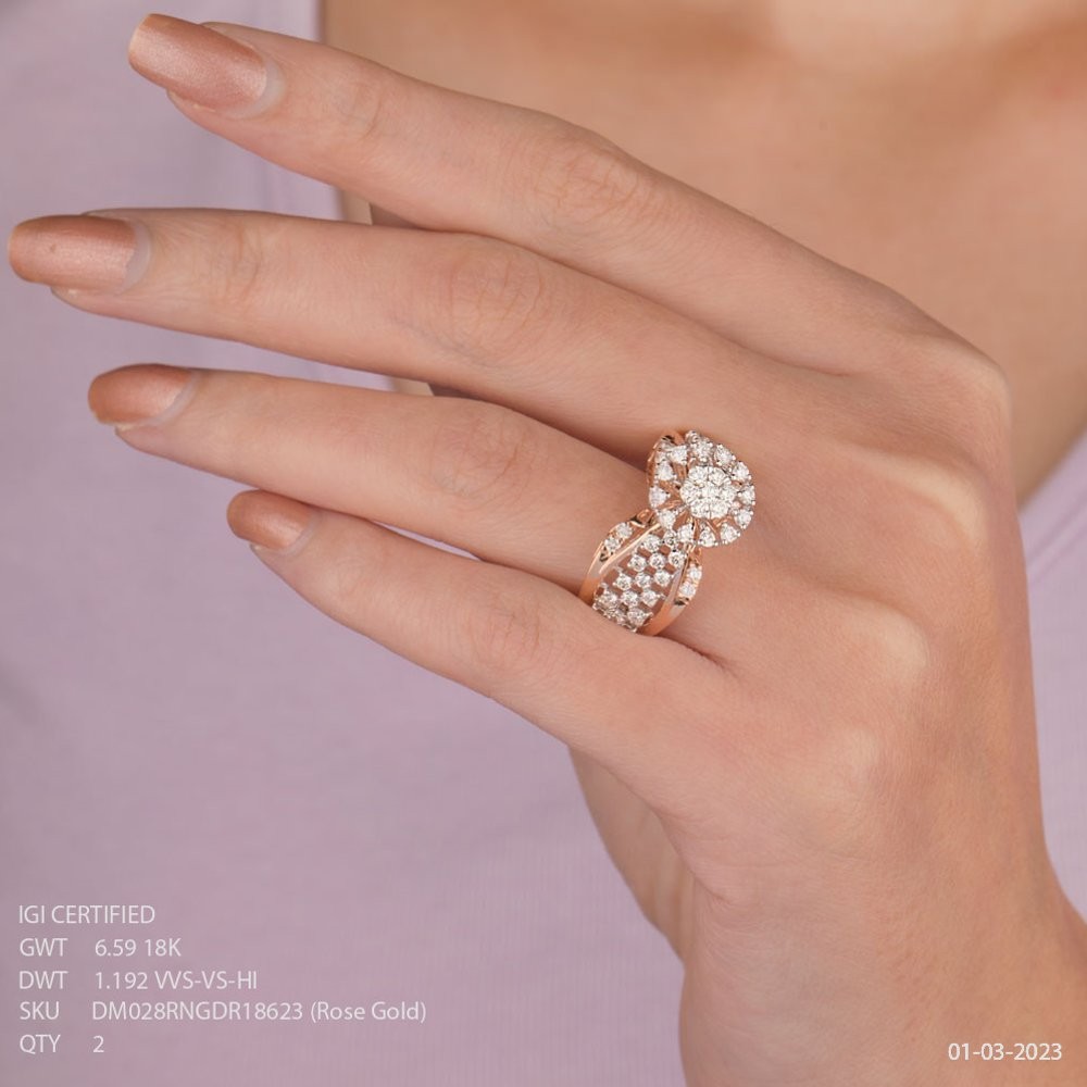 18K Rose Gold Trending Diamond Ring