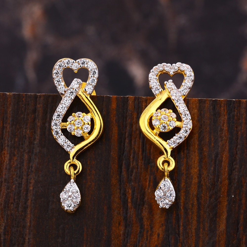 22KT Gold CZ Diamond Ladies Earring LFE532