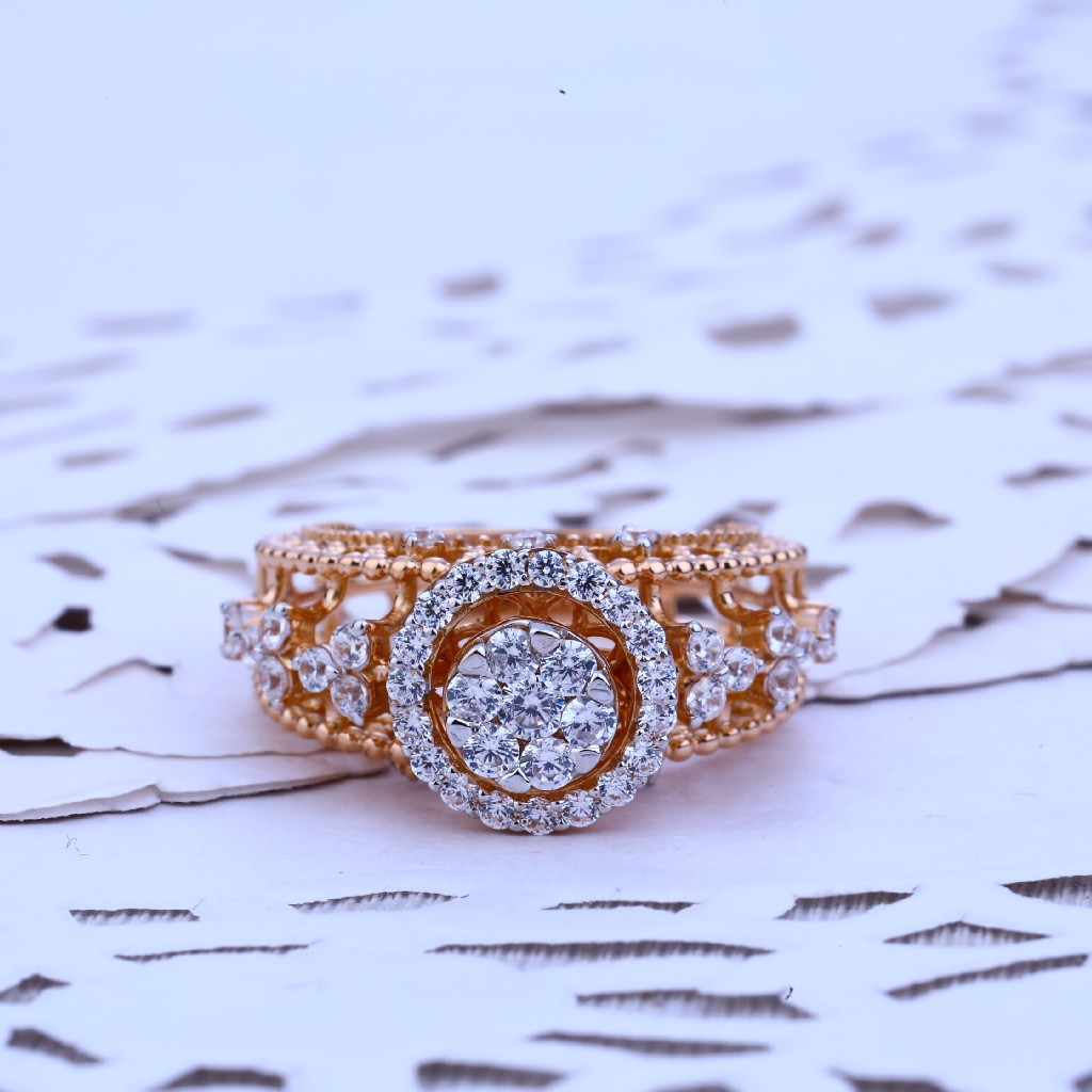 Ladies Designer Engagement Rose Gold Ring-RLR211