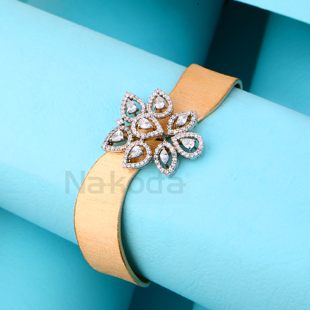 750 Rose Gold Delicate Women's Kada Bracelet RLKB426