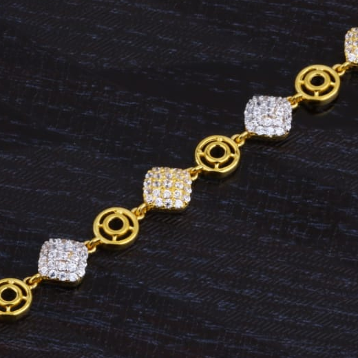 916 Gold Ladies CZ Designer Bracelet LB452