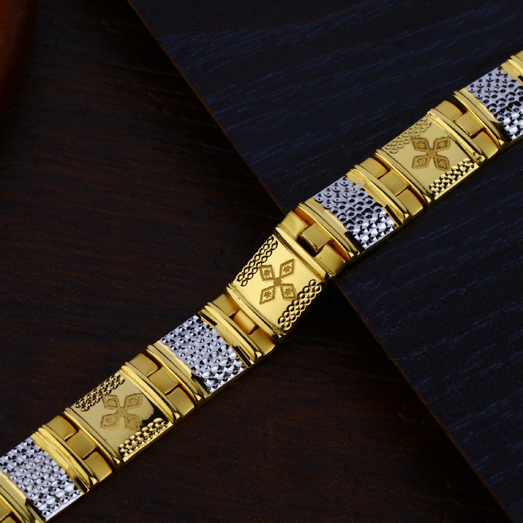 Mens 916 Gold Lucky Bracelet-MPB77