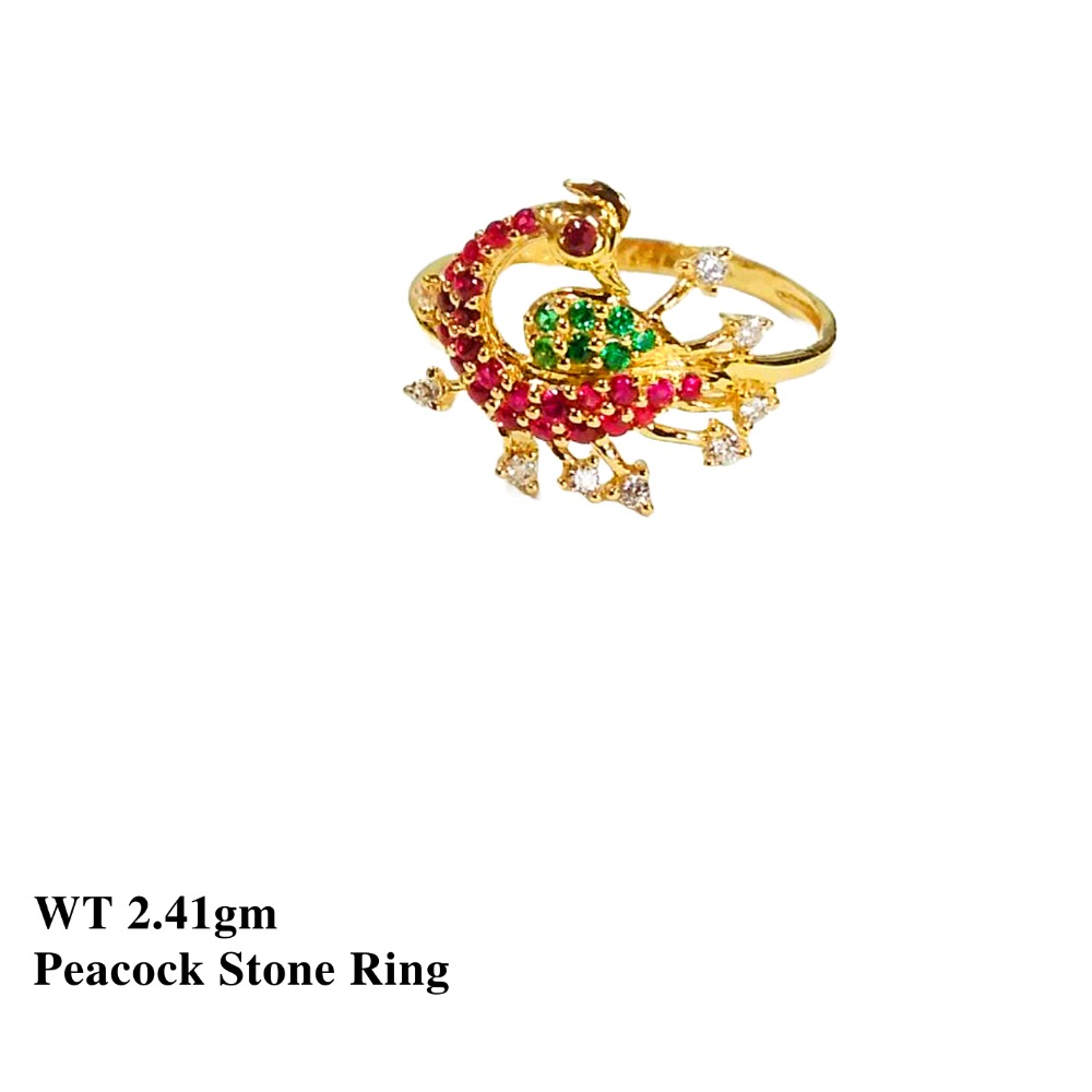 22K Peacock Ring Stone