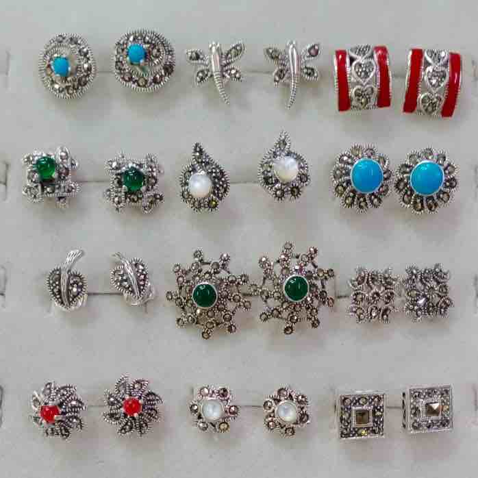 925 sterling silver Swiss  Marcasite Tops