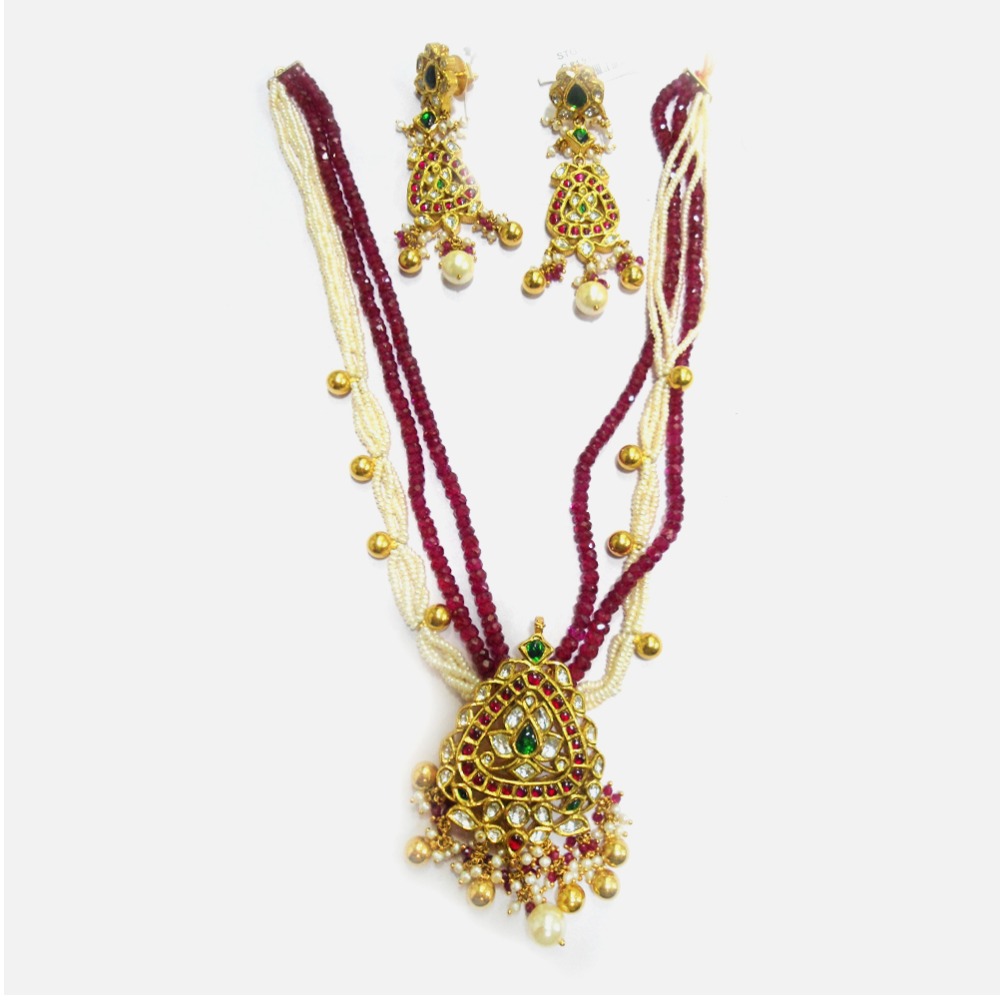 916 Gold Antique Long Necklace Set RHJ-5004