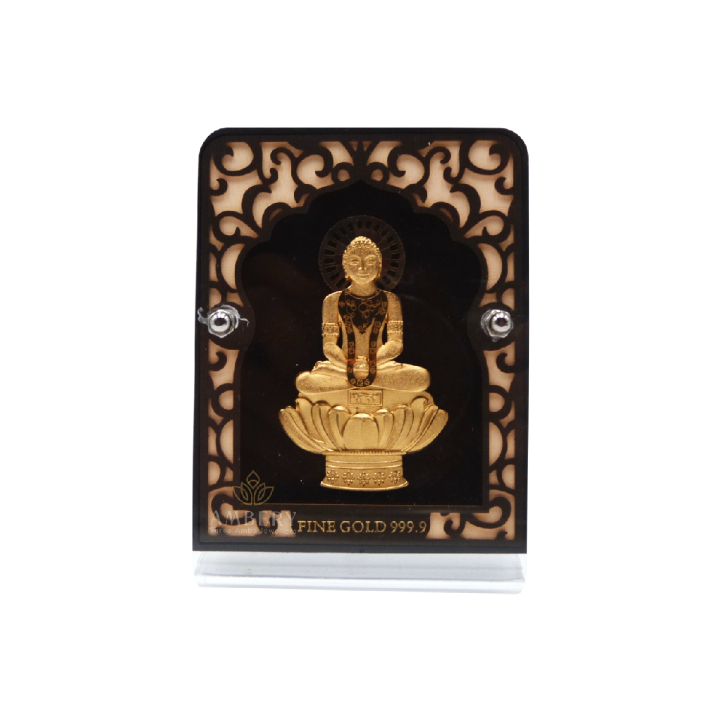Mahaveer Swami 24k Gold Leaf Frame