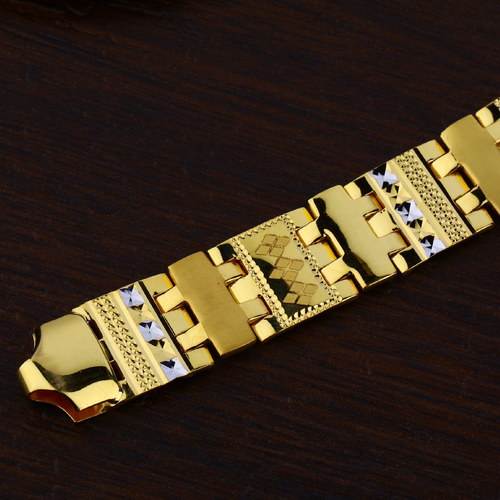 Mens 22K Gold Plain Bracelet-MPB79