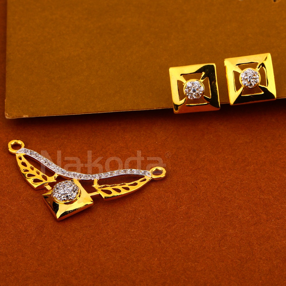 916 Gold Women's Designer Hallmark Mangalsuta Pendant Set MP502