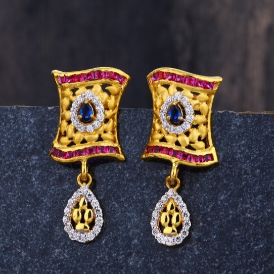 22 carat gold fancy jhummar ladies earrings RH-LE463