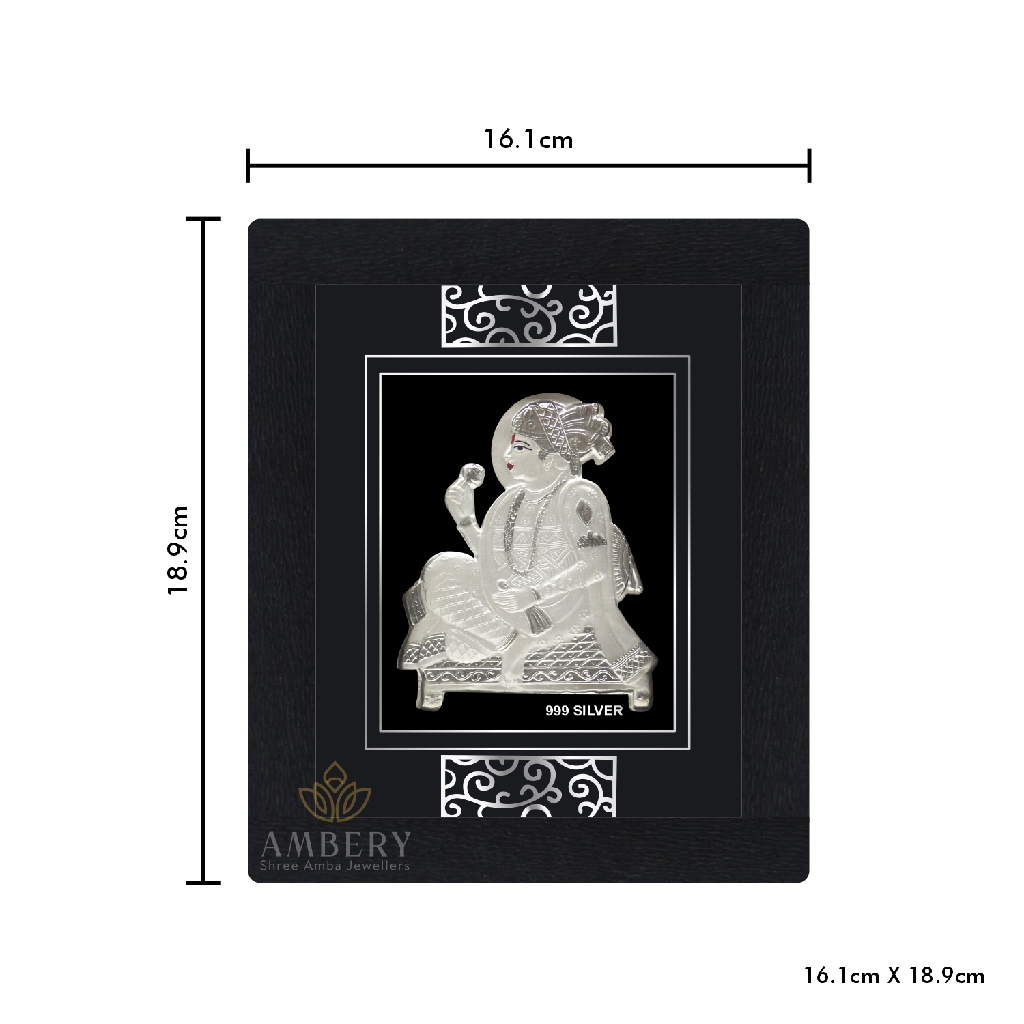 Swaminarayan Silver Foil Frame