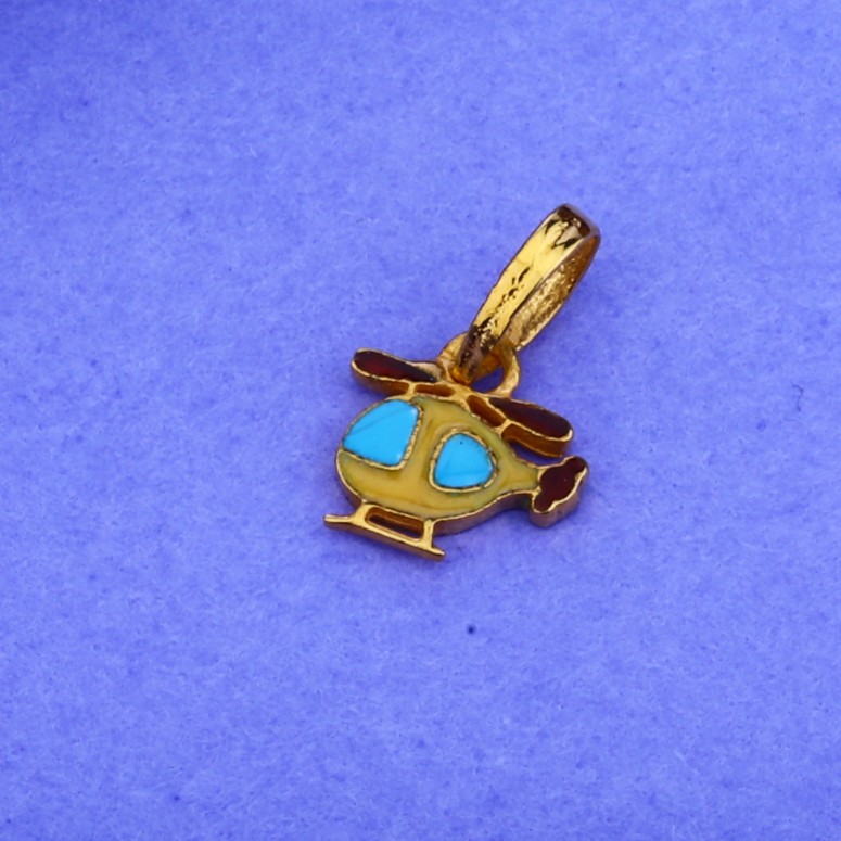 916 Gold Helicopter Design Pendant KP28