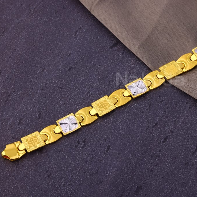 916 Gold CZ Hallmark Mens Classic Plain Bracelet MPB310