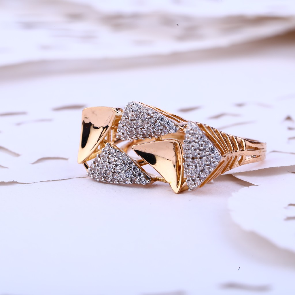 Ladies Rose Gold Designer 18K Ring-RLR378