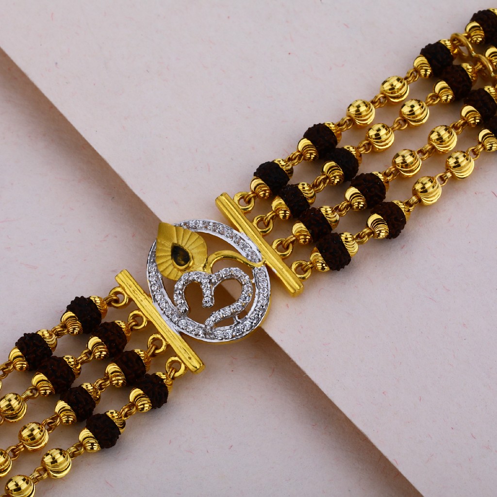 22k Bracelet Solid Gold Children Jewelry Simple Hindu Om Design CB1148 –  Forever22karat