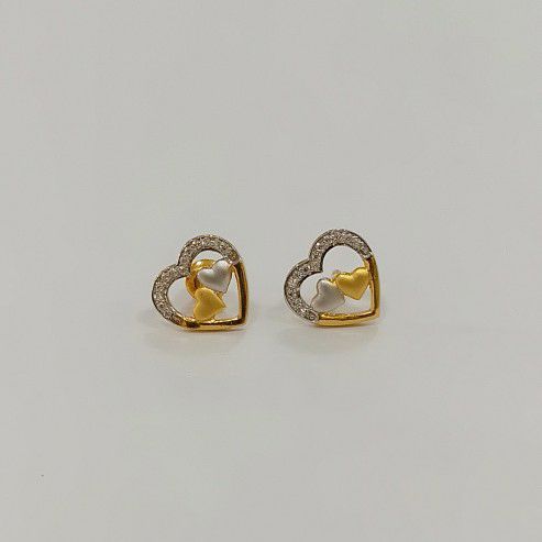 Gold Beautiful Heart earrings