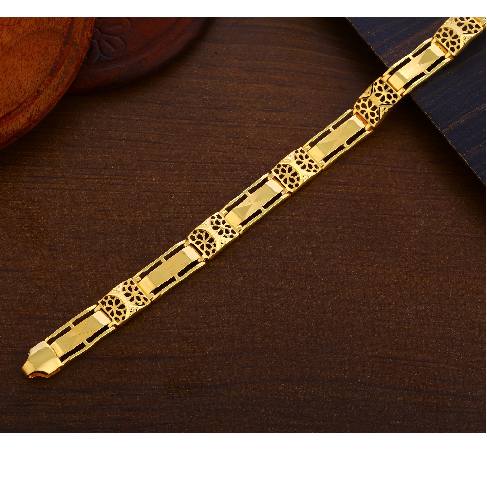 916 Gold Men's stylish Hallmark Plain Bracelet MPB256