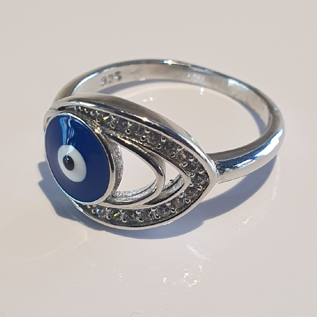 92.5 silver evils eye ring