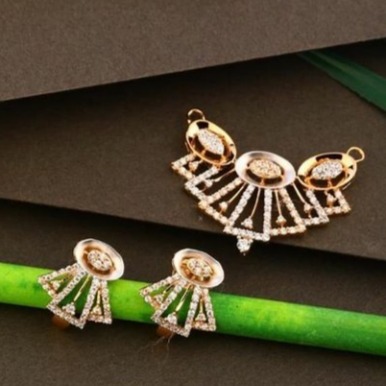 18 carat rose gold diamonds ladies pendants set rH-PS465