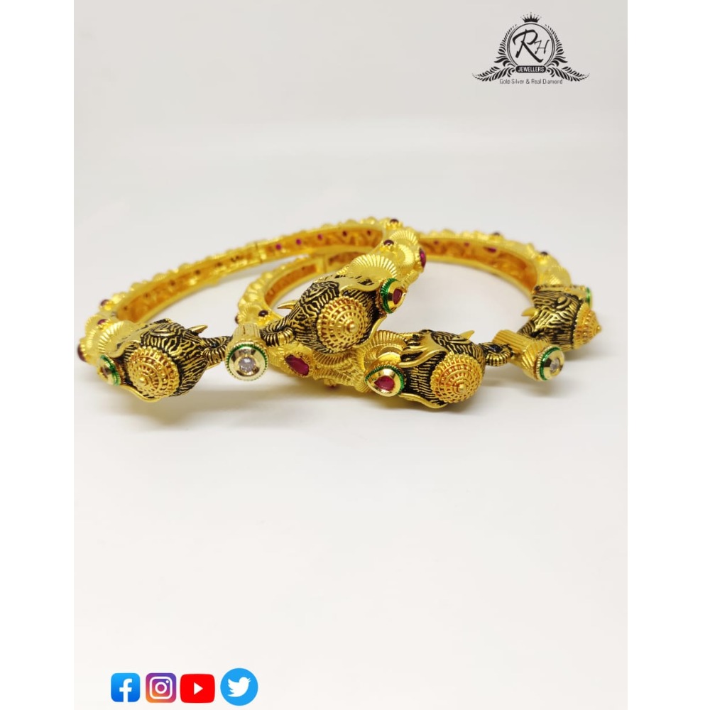 22 carat gold antique bangles RH-LB628