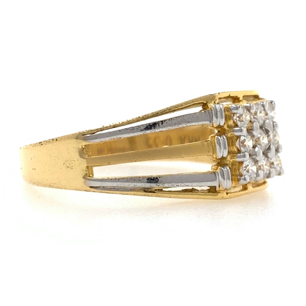 18kt / 750 yellow gold classic handmade diamond gents ring 8gr63