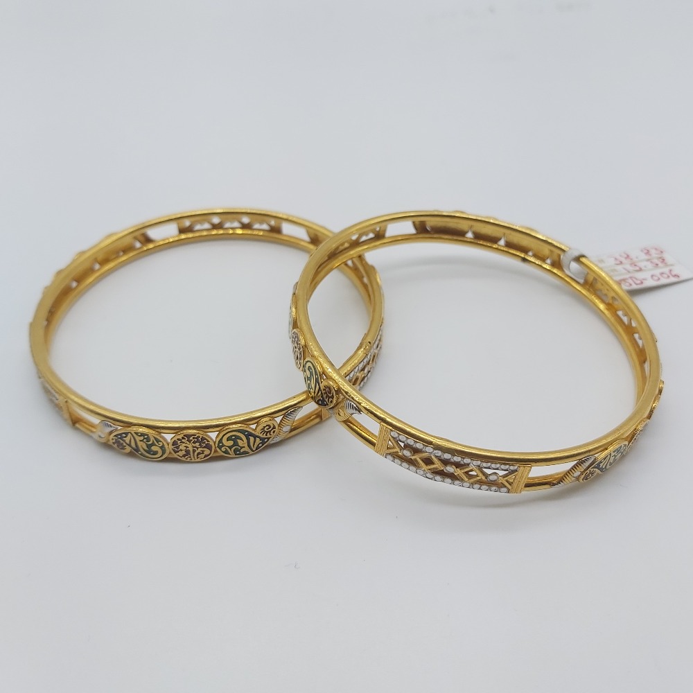 Gold fancy Bangles in light weight