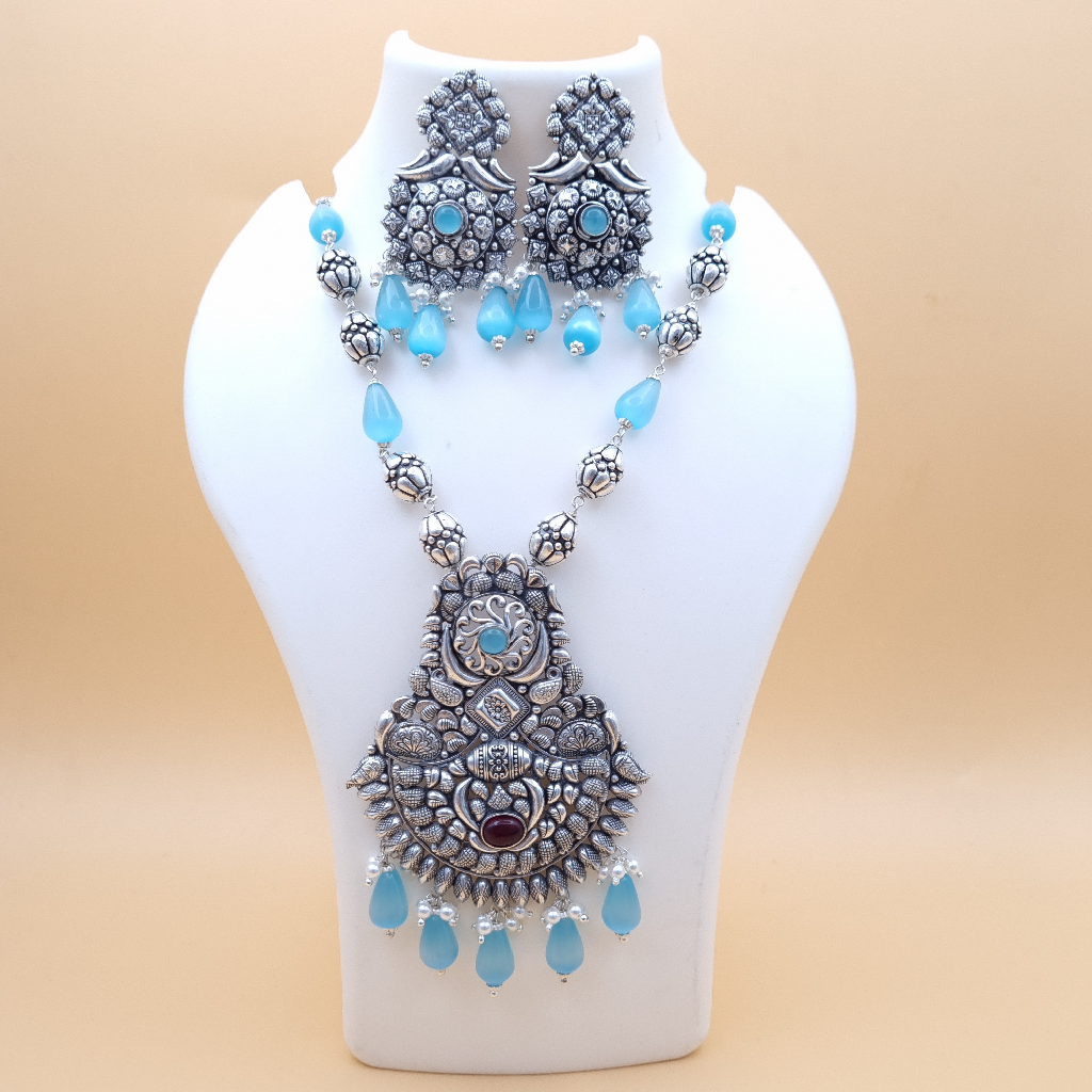 Sky Blue Beads Necklace set