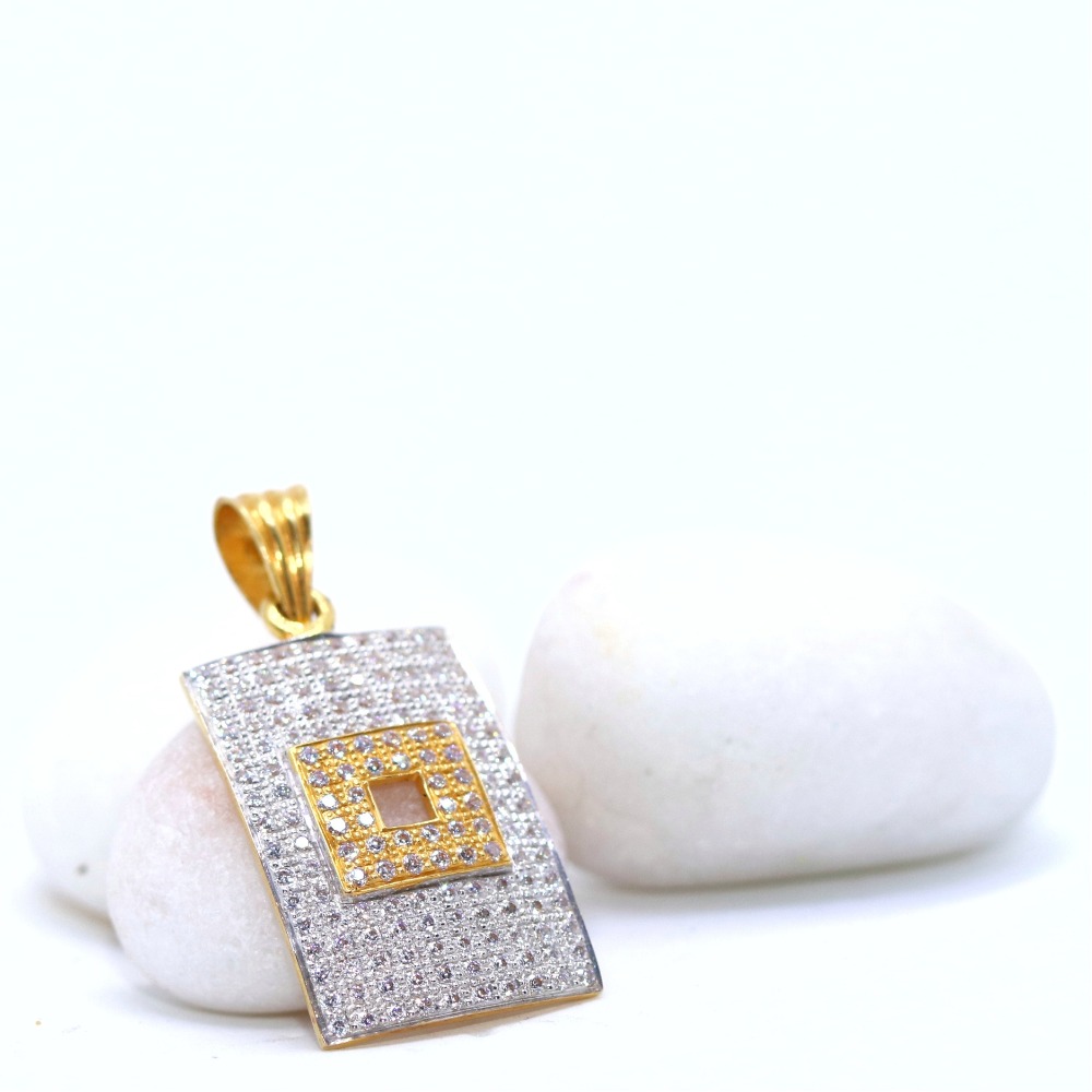 22KT / 916 Gold CZ Square Engagement Pendant for Men PNG0024