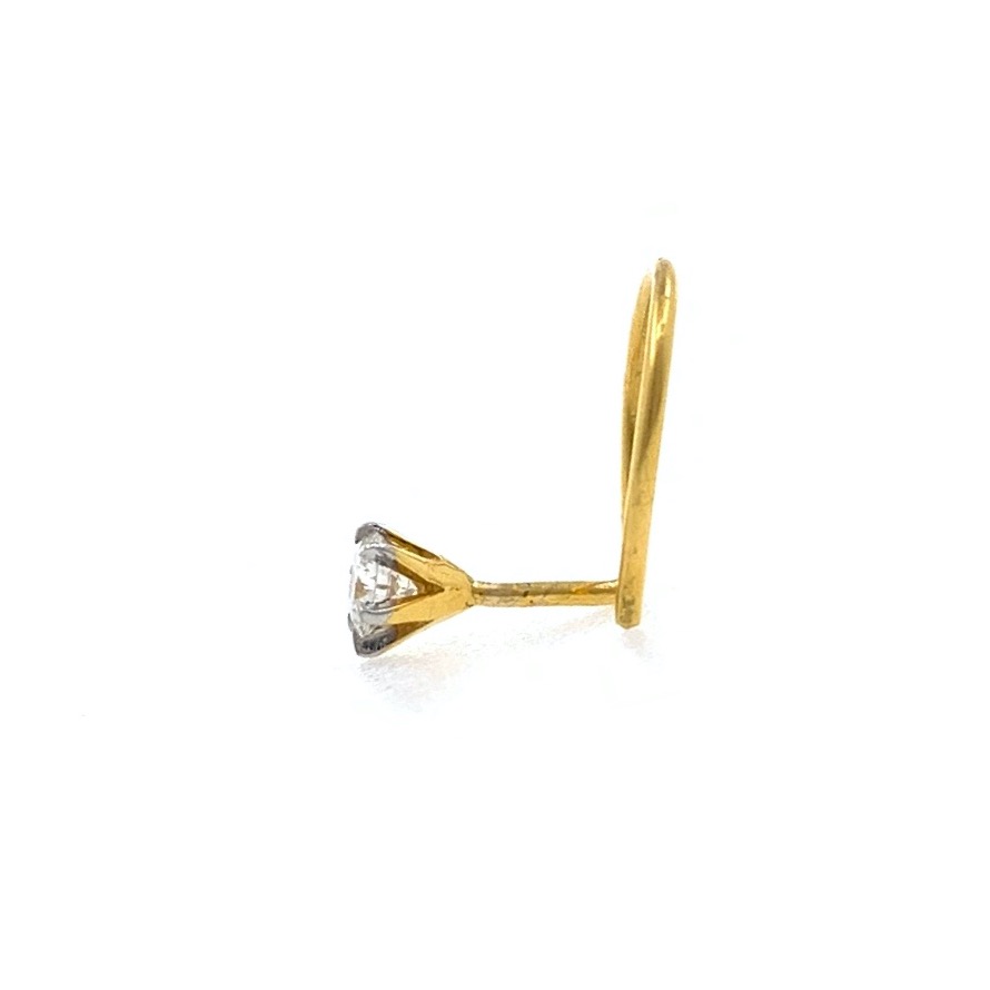 18kt / 750 Yellow Gold Classic Single 0.09 Cts Diamond Nose Pin 9np77