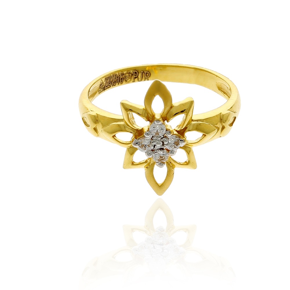 Gold Plated Adjustable Flower Ring - SHRINATHJI IMITATION - 3684744