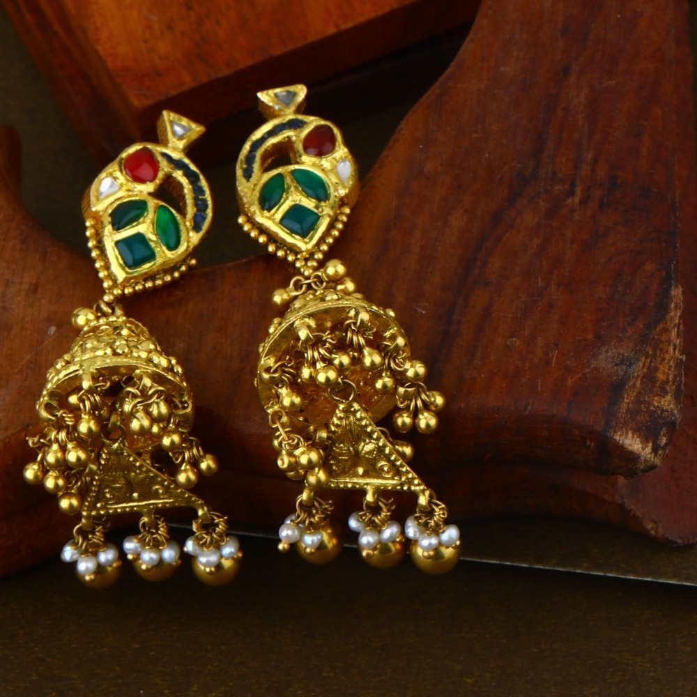 916 Gold Beautiful Prettiest Long Necklace Set 
