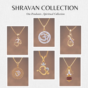 Shravan Collection Om Diamond Pendant