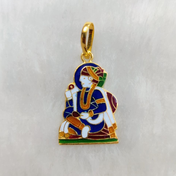 916 Gold Swaminarayan Bhagavan Minakari & Fancy Pendants
