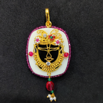 916 Gold Fancy Shreenathji Minakari Pendants